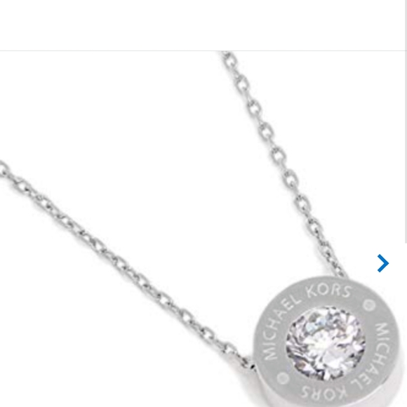 MICHAEL KORS SINGLE RHINESTONE NECKLACE SET IJ SILVER - Picture 4 of 7